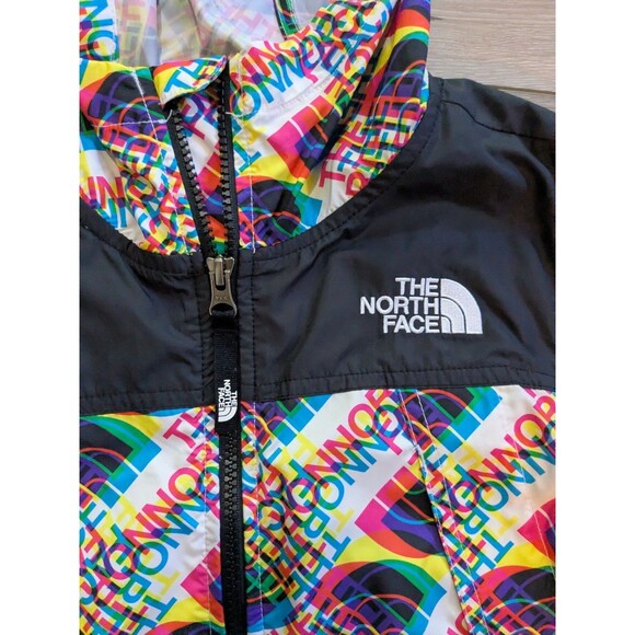 The North Face Hydrenaline Graphic Print Wind Rain Jacket Hooded Youth M 10-12 - Picture 2 of 10